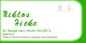 miklos hicke business card